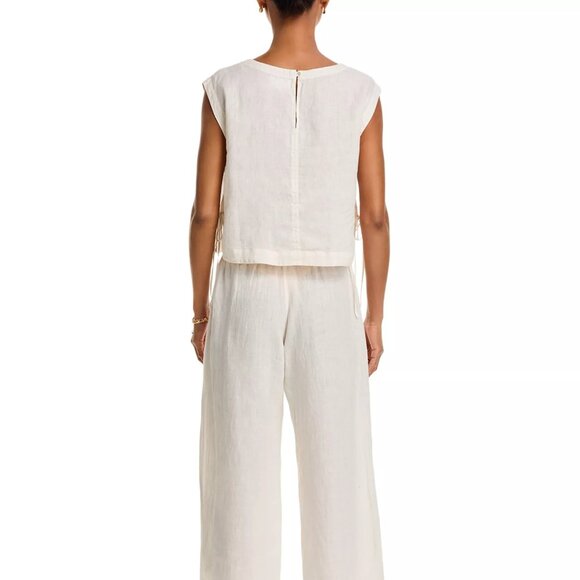 198$ Velvet by Graham & Spencer Tavia Side Tie Top Sleeveless Size XL White - Picture 4 of 5